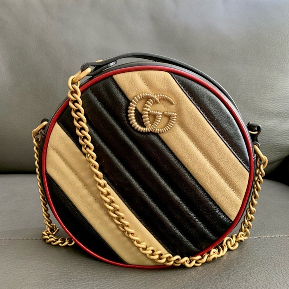 ‼️sold‼️Gucci Marmont Mini Round Striped - Picture 9 of 16